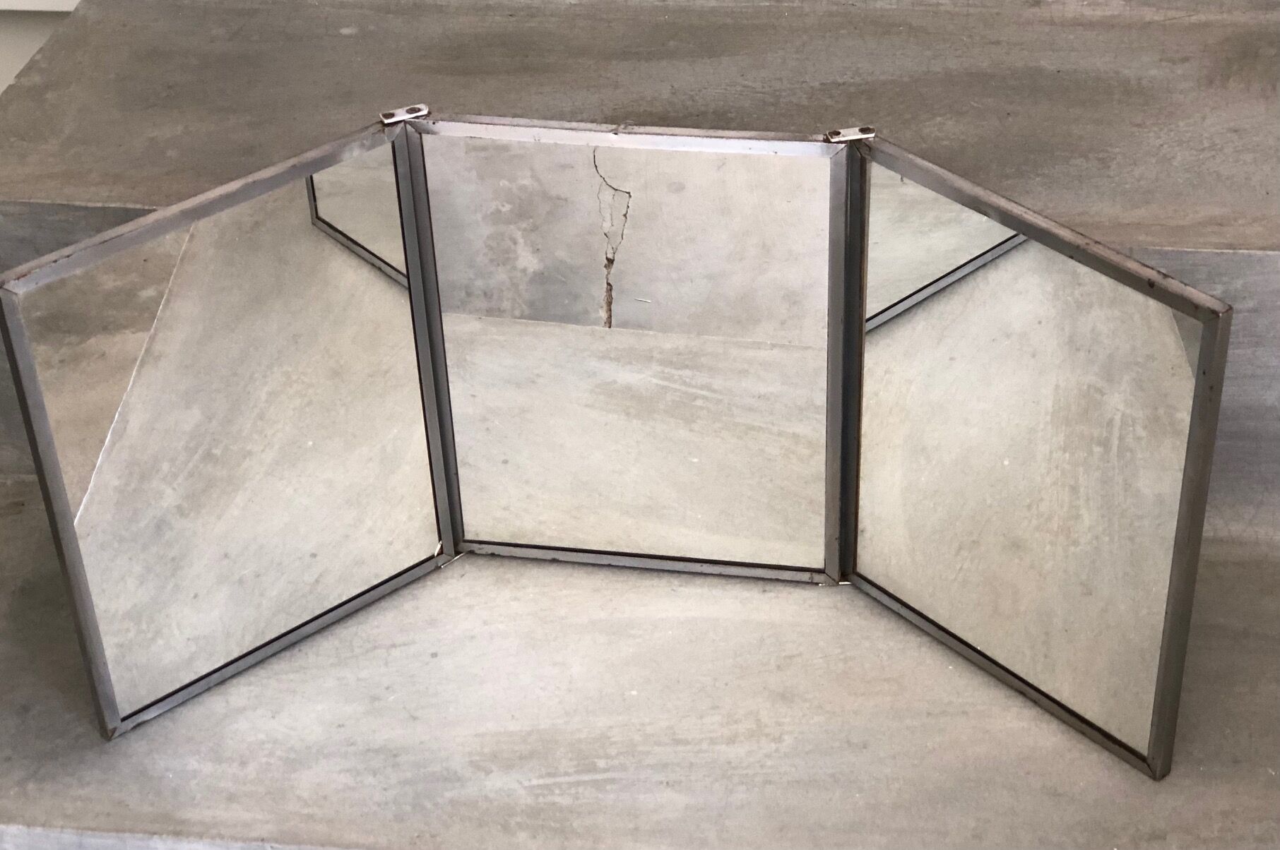 Triptych barber mirror 73x30cm