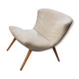 50s 60s beige low chair
