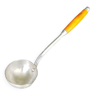 Old small aluminum and wood ladle