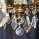 Large chandelier with glass and gilded brass pendants – 10 arms – 80 cm