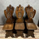Series of 6 chairs called stepladder Renaissance style in richly carved oak around 1850