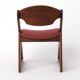 1 de 2 Chaise italienne vintage, années 1980, bois de hêtre foncé, tapisserie bordeaux