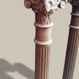 Pair of Corinthian columns H83cm in carved wood from the 19th century.