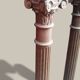 Paire de colonnes corinthiennes H83cm en bois sculpté XIXe.
