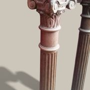 Pair of Corinthian columns H83cm in carved wood from the 19th century.