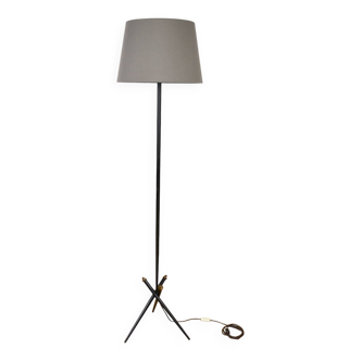 Lampadaire Tripode en Métal Noir Vintage 1960