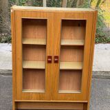 Scandinavian display cabinet, 2 sections, in oak, 1970.