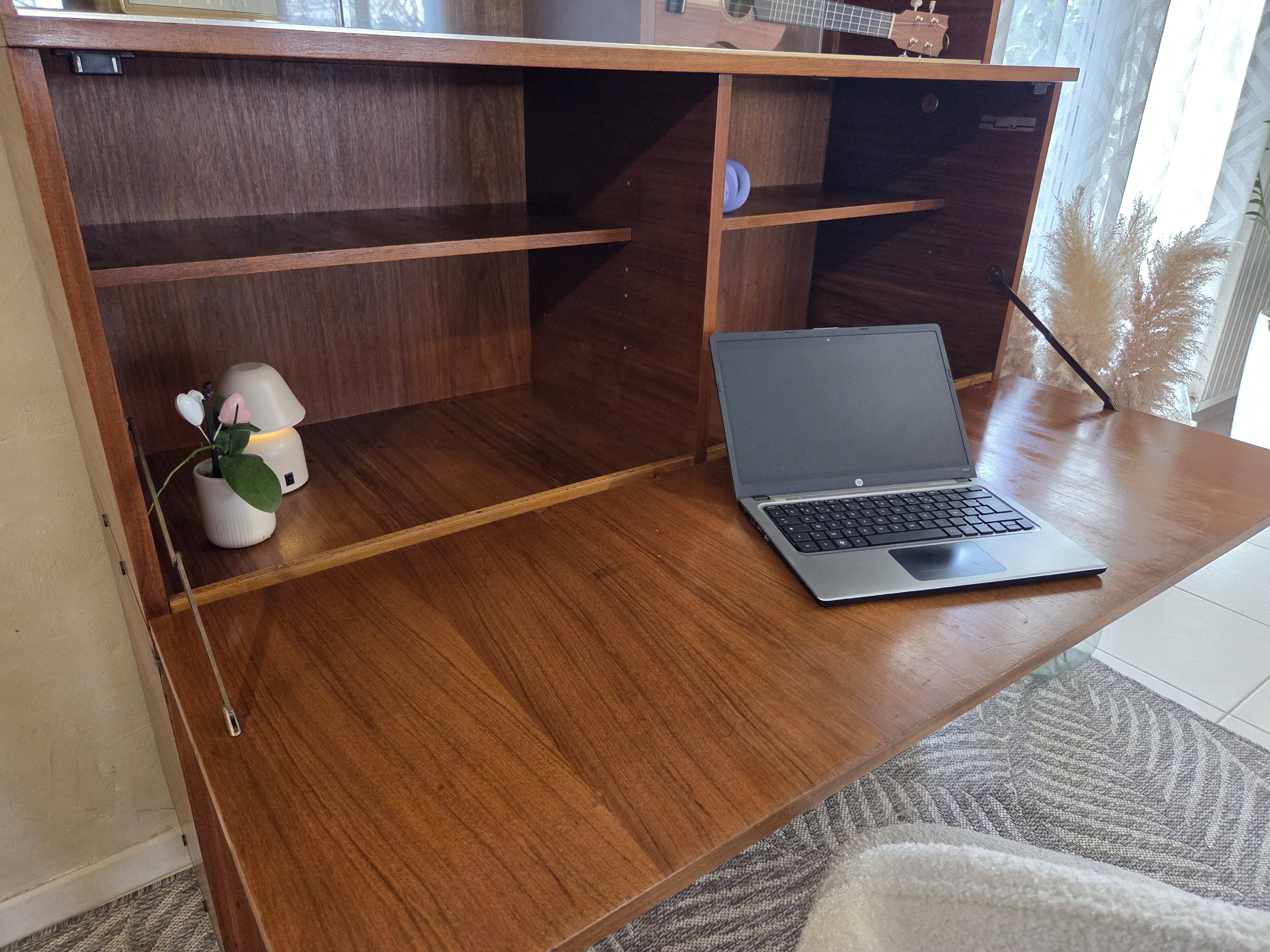 Buffet secrétaire en teck scandinave André Monpoix