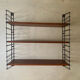 Scandinavian wall bookcase 3 teak shelves, tomado Holland 1970