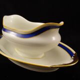 Limoges Legrand porcelain saucière tricolour décor
