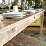 Solid oak farmhouse table 220 X 80 cm