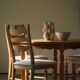 Set of 4 "Razorblade" high back chairs in oak & boucle, Henning Kjærnulf, 1960s