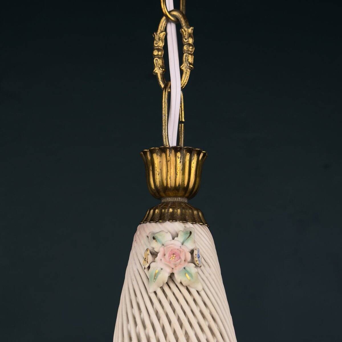 Capodimonte Art Nouveau Vintage Chandelier, 1930s