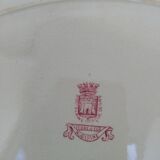 Plat ovale en terre de fer de Gien modèle Aubépine rose