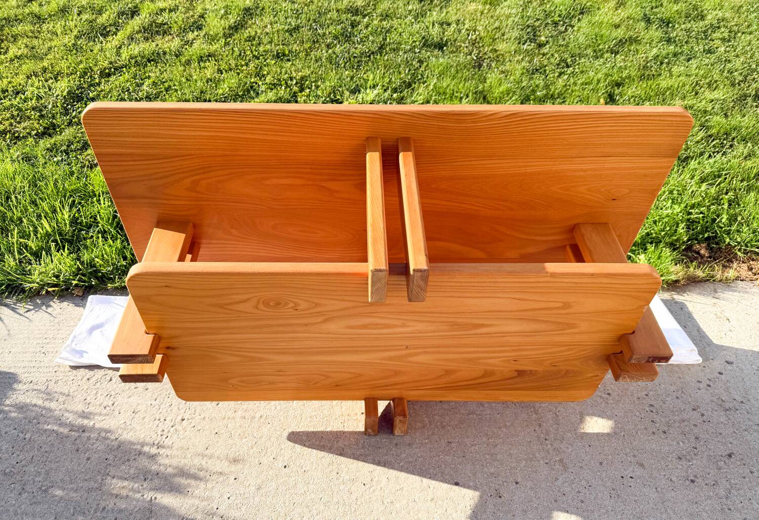 Large solid elm coffee table