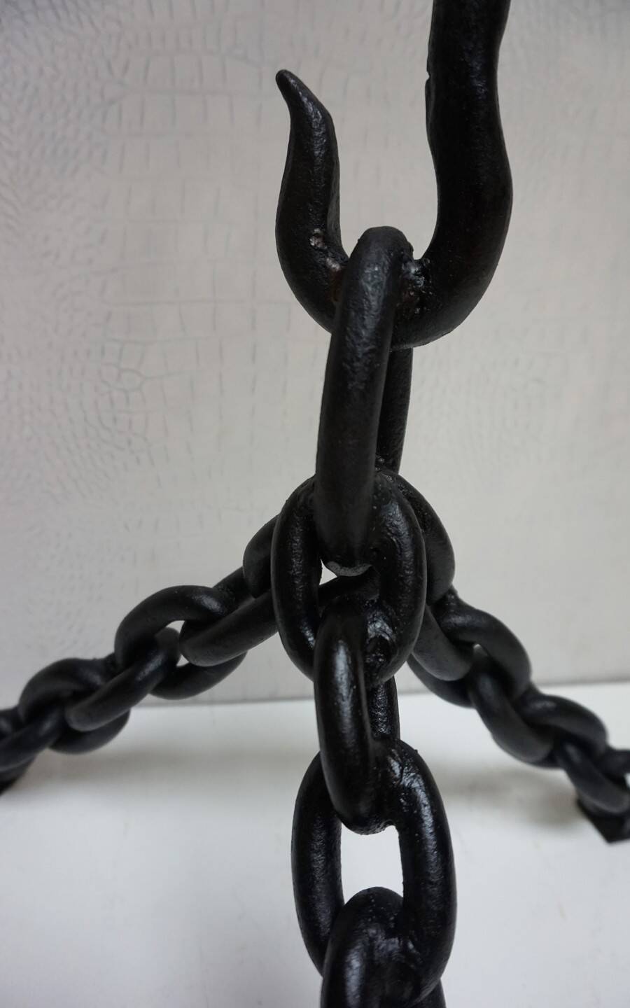 Franz West Style Vintage Brutalist Nautical Iron Chain Floor Lamp, 1970s