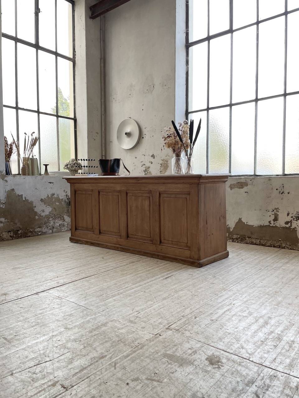 2m pine counter or central island with storage