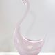 Pink Sommerso Murano glass swan by Elio Raffaeli, Italy