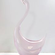 Pink Sommerso Murano glass swan by Elio Raffaeli, Italy