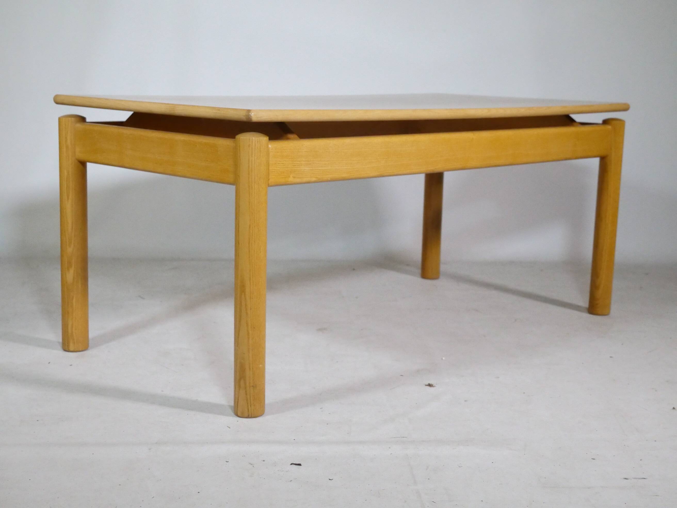 Minimalist Ash wood coffee table, 1970s
