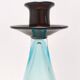 Set of Three Aquamarine and Brown Murano Glass Candleholders, Italy