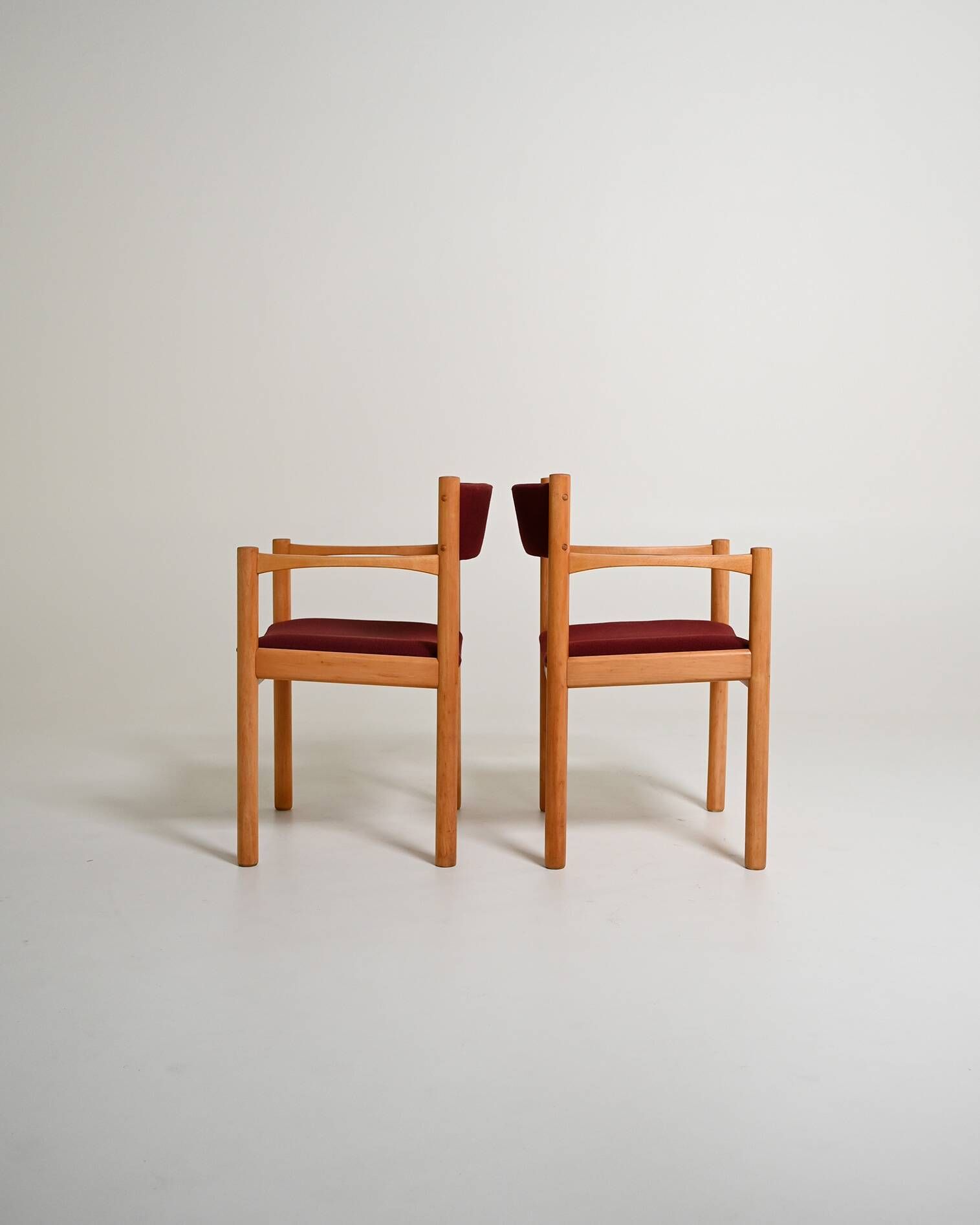Set of 4 beech armchairs, Denmark, 1960s