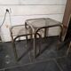 1970s golden metal nesting table
