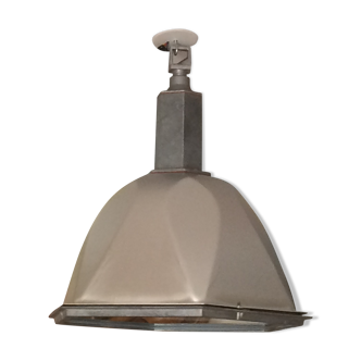 Industrial hanging lamptaylor faceted with glass 1950/60