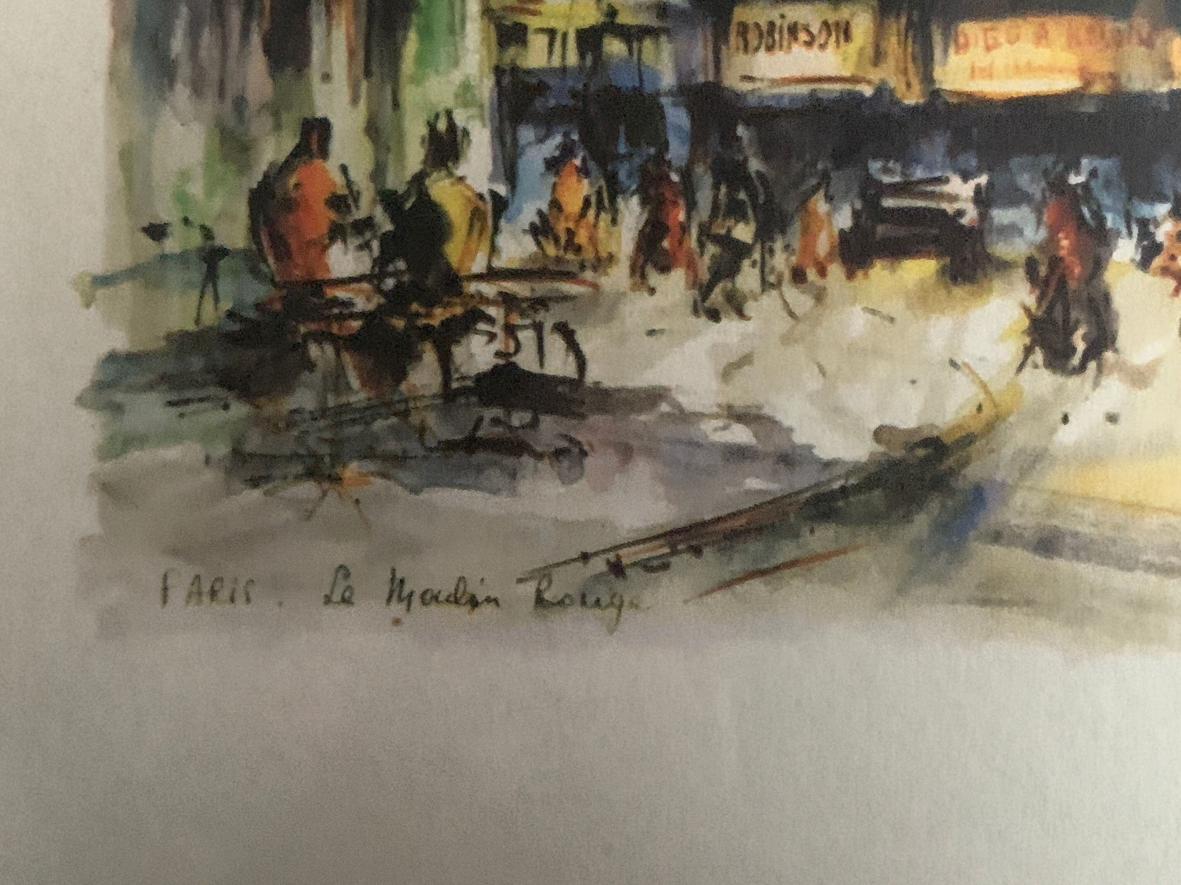 Engraving moulin rouge paris