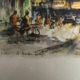 Engraving moulin rouge paris