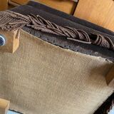 Large brown velvet pouf