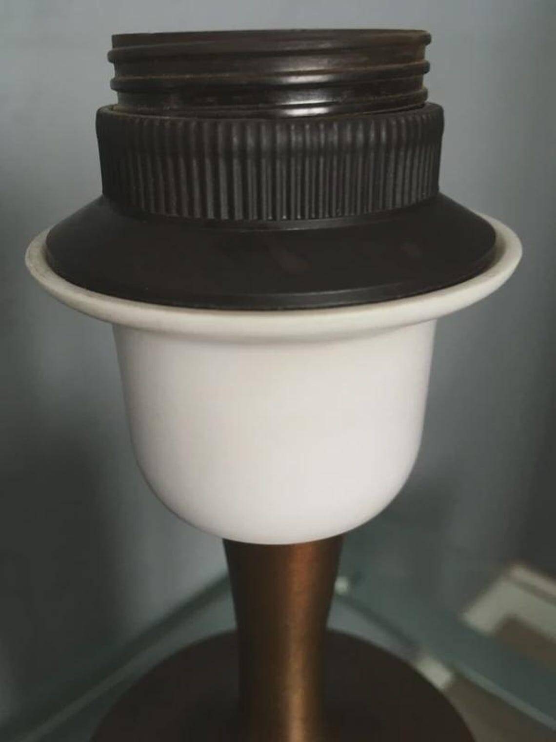Stig Blomberg bronze table lamp with relief decoration, Sweden, 1960s