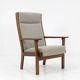 Vintage GE181A high back easy chair by Hans Wegner for Getama