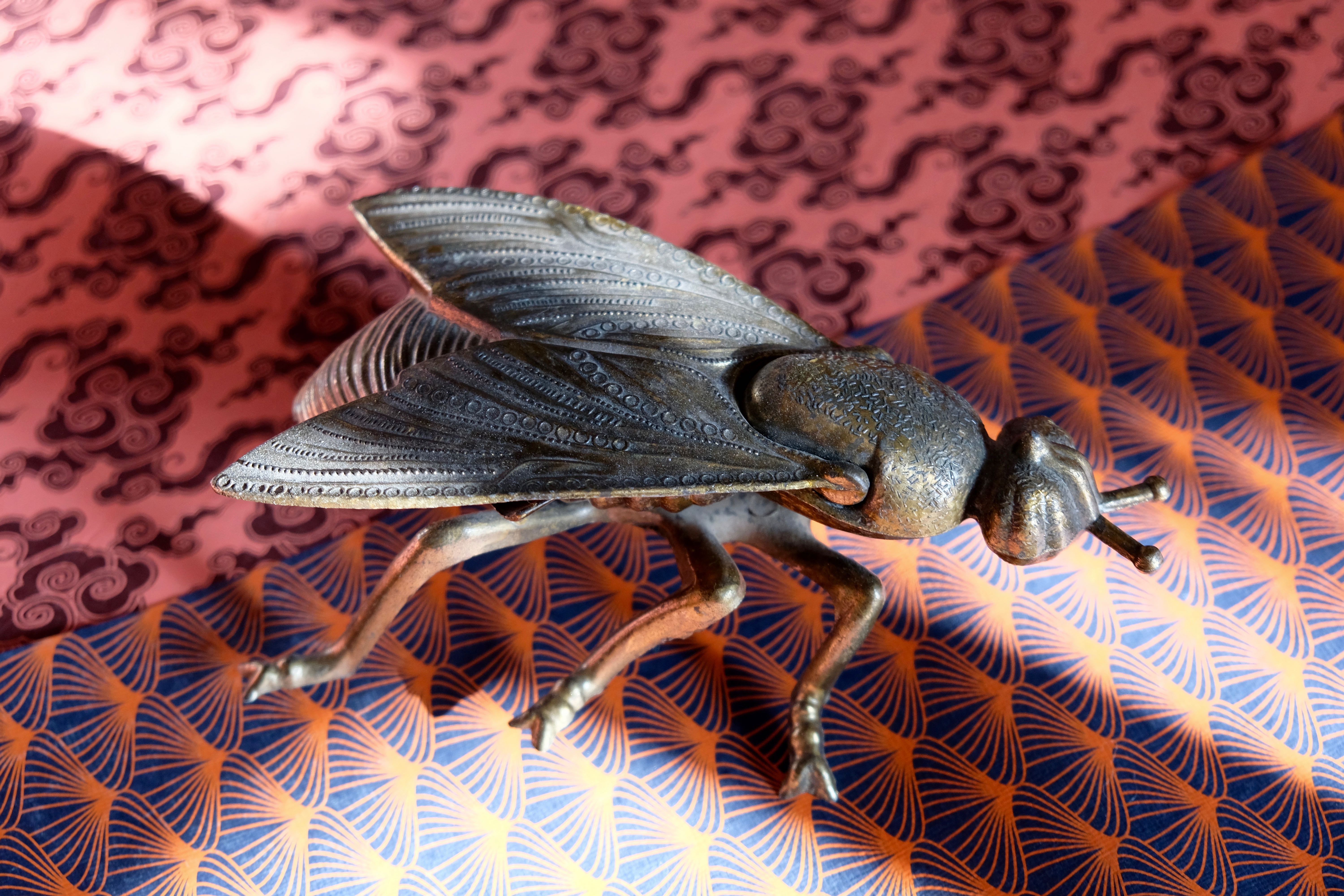 Vintage brass fly ashtray 1970