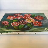 Painting bouquet of flowers oil on canvas signed