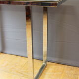 Chrome and gilded console by Romeo Riga around 1970