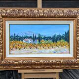 Tableau Provence vignes en Automne / montagne Sainte e