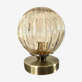 Lampe globe vintage doré électrifiée à neuf
