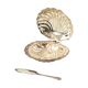 Vintage Scallop Shell Butter Dish Knife Silver Plated Metal Queen Anne