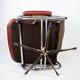Red leather armchair and Danish metal structure 1960