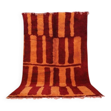 Vintage Moroccan Berber rug red orange 300x200 cm – handmade wool