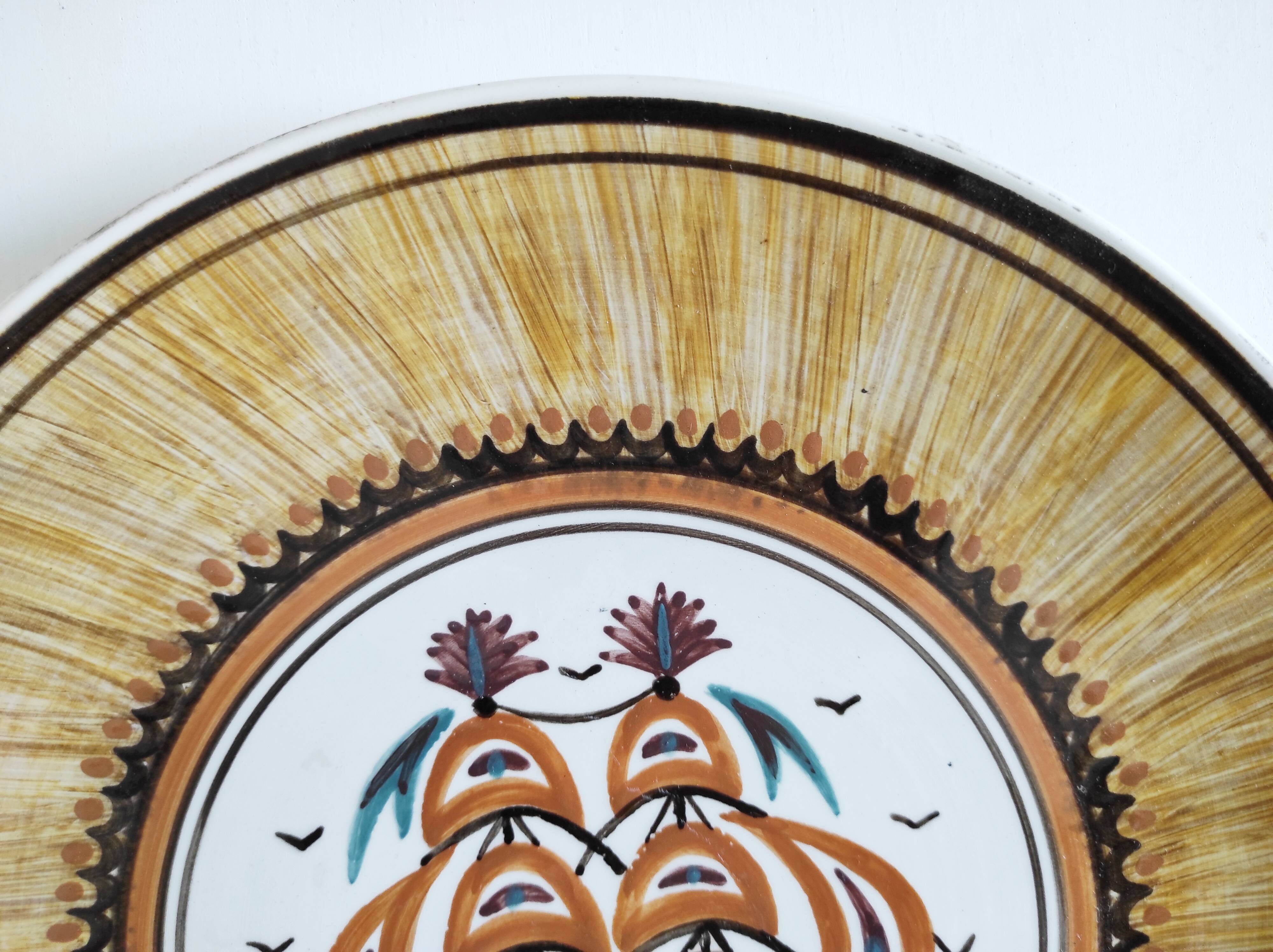 Greek ceramic dish with boat decor