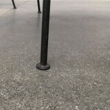 Mid-century metal and rattan dining chairs, set of 3.