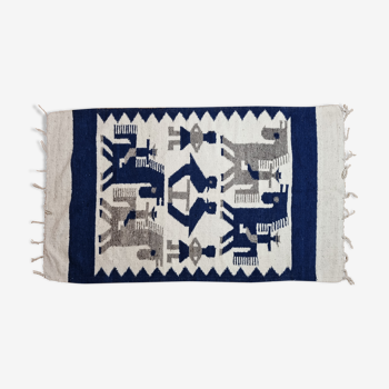 Tapis en laine artisanal "Pampa" aux motifs ethniques d'Amérique du sud, 144 cm x 84 cm