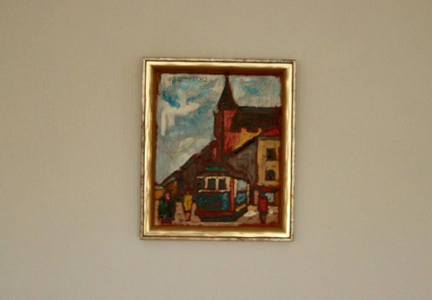 Original Mid Century Swedish Oil on Panel – “City II” by Wilhelm Henning –