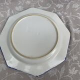Set of 4 octagonal pearl plates in glazed earthenware 1950