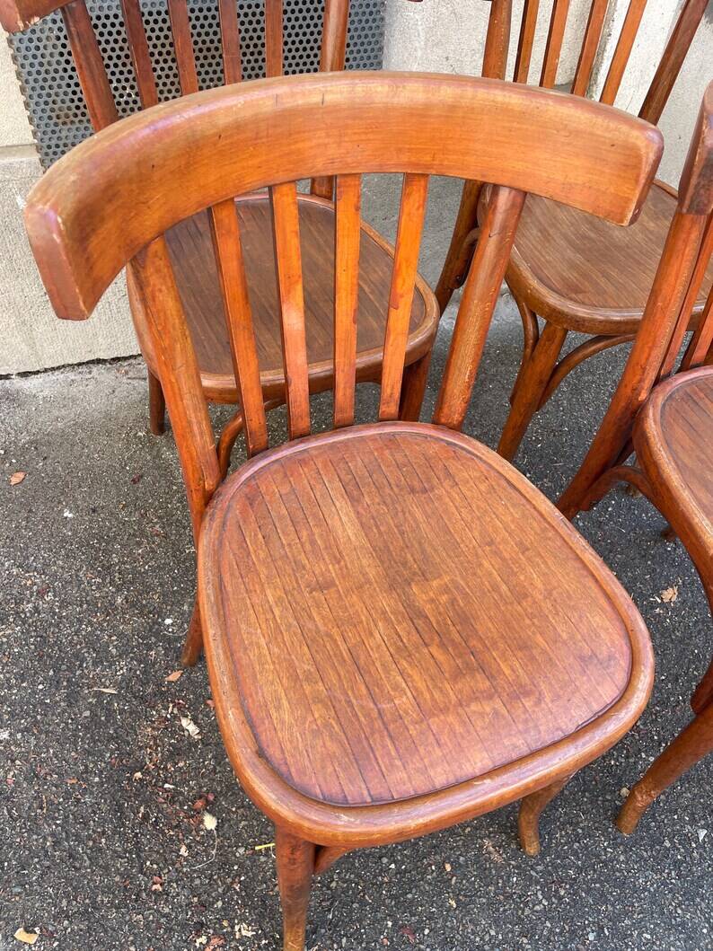 Lot de 4 Chaises bistrot vintage, chaise vintage, chaise de salle à manger - chaise bistrot vintage rétro