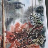 Watercolor painting of the Landes forest