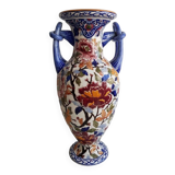 Magnificent baluster vase in Gien earthenware
