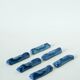 Set of 6 ceramic knife holders, handcrafted, Blue, 1970